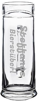 LUXENTU Bierkrug mit Gravur, Personalisiertes Bierglas 0,3 Liter mit 2-zeiliger Namengravur, Persönliche Lasergravur als Geschenk, Name quer, 1 Stück