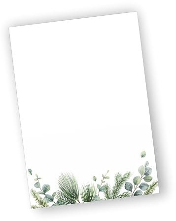 Briefpapier Winter DIN A4 (20, Wintereukalyptus)