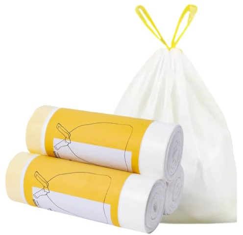 QIYIG Bin Liners 3L 4L 5L Bin Bags Drawstring Trash Bags Large Strong Garbage Bags 3-5L(60Count)
