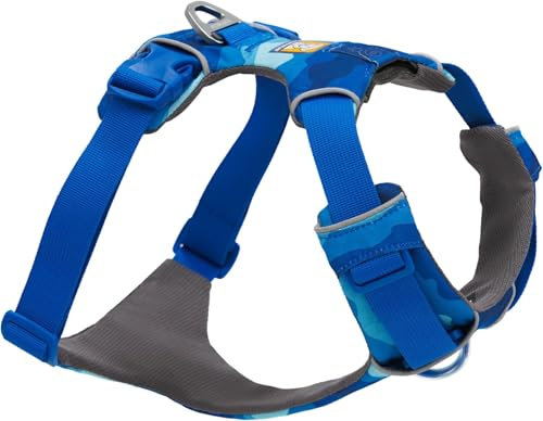 Ruffwear Front Range Hundegeschirr, reflektierendes Y-Geschirr, verstellbares, bequem gepolstertes Alltagsgeschirr für Spaziergänge und Hunderennen, 2 Leinenbefestigunge, Coastal Mountains XS