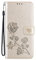 LXURY Hülle Klapp für iPhone 15 Pro Max/15 Pro/15 Plus/15, Flower Pattern Leder Handyhülle mit Kartenfächern Ständer Handschlaufe Magnetverschluss Case,Gold,15 Plus''