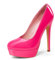 GENSHUO Scarpe col Tacco Alto a Spillo da Donna con Plateau in Vernice, 5,5 pollici/14 cm, Scarpe da Donna con Plateau e Tacchi Sexy da infilare, Rosa Fluorescente, 38 EU