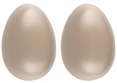 Ideen mit Herz Deko-Eier | Oster-Nest | Frühjahrs-Dekoration | mit Loch zur Aufhängung | Bastelidee | DIY | Ø 6,5 cm | 10 cm hoch | 2 Stück (helltaupe)