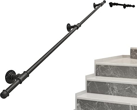 ALEjon Wandmontiertes Treppengeländer - 3ft/0,9m Handlauf aus Schmiedeeisen für verbesserte Sicherheit und Halt