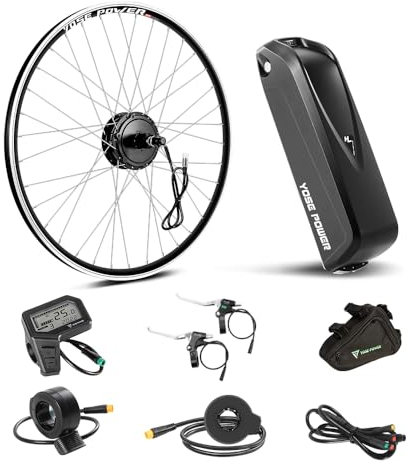 YOSE POWER Kit de conversión de bicicleta eléctrica de 28 pulgadas, 36 V, 250 W, para bicicleta eléctrica, con controlador integrado Hailong 36 V 18 Ah batería