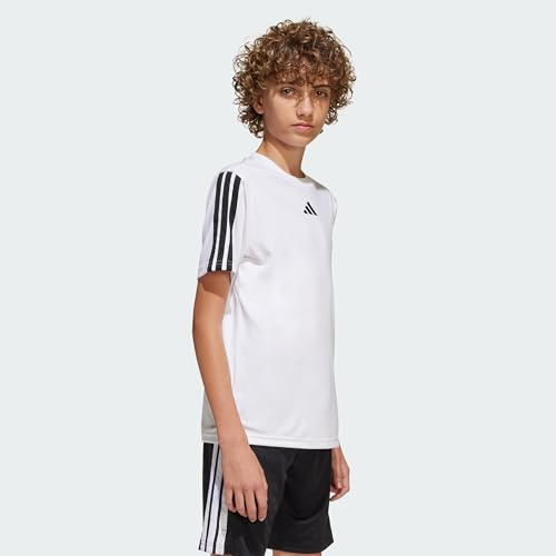 adidas Boy's Train Essentials 3-Stripes Shirt, White/Black, 5-6 Years