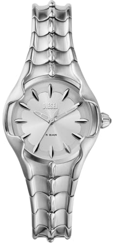 Diesel Damen-Uhren Analog Quarz One Size, Silber 32027702