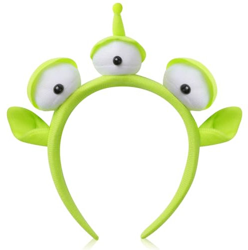 Serre-tête à trois yeux en forme de monstre extraterrestre mignon en peluche pour fête à thème filles et enfants (1 pièce)