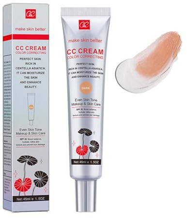 Color Correcting CC Cream, Skin Tint mit Centella Asiatica, Korean Make Up Fondation mit SPF 25, Full Coverage Concealer CC Creme für Alle Hauttypen, Verbessert den Teint & die Hydratation