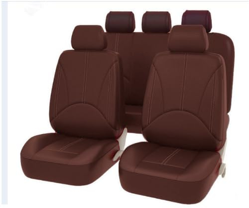KARDZ Auto Leder Sitzbezüge für Jeep Wrangler TJ 1997-2006, 9 Stück Allwetter Atmungsaktiv Wasserdicht rutschfest Sitzkissenschutz,D-Coffee