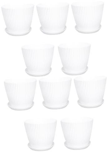 Pot de Fleurs en Plastique, 10 Pièces Pot de Fleurs en Pot Épaissi Pot de Fleur en Plastique Mini Pots de Démarrage Moules en Béton Pots de Fleurs Pot de Pépinière d'intérieur for Pot Blanc de Fleur