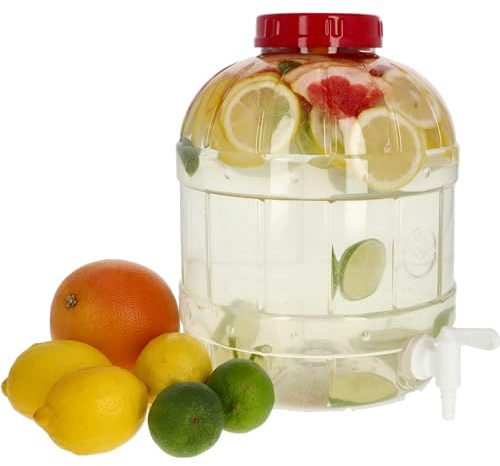 10L Kunststoff (PET) Getränkespender mit Zapfhahn Wasserspender Saftspender Limonadenspender Gartenparty Tank für Sommer Saft, kaltes Wasser, Eis, Milch, Bier Täglich Outdoor Party Trinkwasser