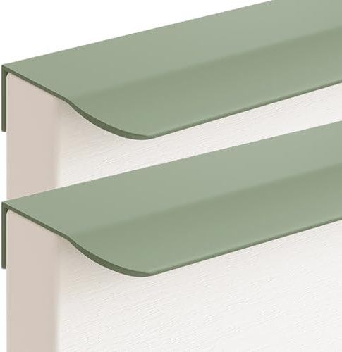 JIALUO0318 Versteckter Griffe Aluminiumlegierung Türgriff Möbelgriffe Unsichtbare Knöpfe Schrankgriffe Schubladengriff Küchengriffe 2 Stück (Grün,Length 80mm)