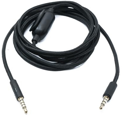 System-S Cavo di ricambio audio 2 m AUX 3,5 mm jack intrecciato con controllo volume per Logitech G433 G233 GPRO X