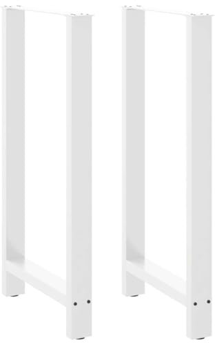 vidaXL Couchtischbeine Weiß 2 STK. 60x(110-111) cm Stahl, Tischbein, Tischbein Metall, Esstischbein, Möbelbein, Schreibtischbein, Esstischbein Metall