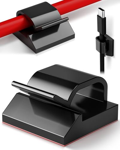 SEPO Kabelclips 50 Stück – Selbstklebende Kabelhalter für Schreibtisch, Wand & Auto – Kabelmanagement für Ladekabel, USB, HDMI & Netzwerkkabel – Rückstandslos entfernbar – Transparent oder Schwarz