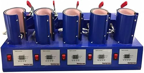 5 in 1 Mug Printer Machine,Mug/Cup Printing Machine, High-Efficiency Manual Mug Press Machine,Heat Press/Sublimation Mug Machine for 11oz Mugs MP105x5