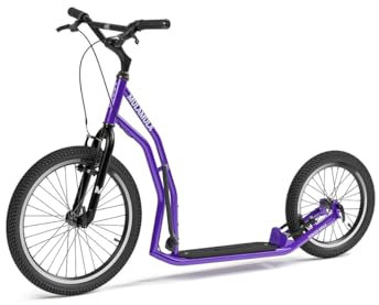 YEDOO Mula Y40 Tretroller - Kickscooter für Erwachsene mit Luftreifen 20/16 und Tragfähigkeit bis zu 150 kg. Scooter Roller mit Ständer und abnehmbarem, rutschfestem Trittbrett, Dogscooter. Grün