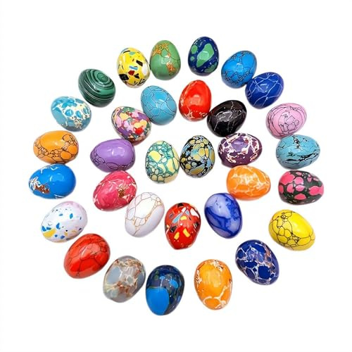 Bunte Kristall-Eier, 30 Stück, klein, natürlich, poliert, Stein-Ei für selbstgemachte Frühlingsdisplays und Ostergeschenk, zufällige Farbe, 2,1 x 1 cm