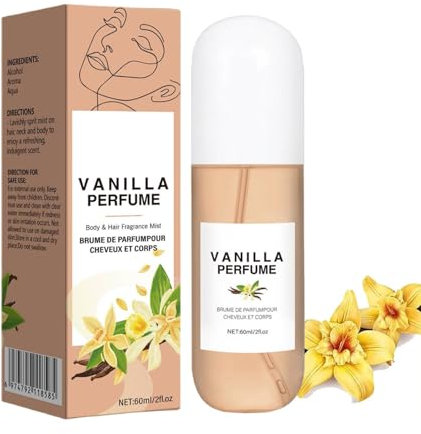 Vanille Parfüm | Vanilla Perfume Mit Vanilleextrakt | Vanilla Skin Eau De Parfums | Körper & Haarduftnebel | Lang Anhaltender Haut-Körpernebel | Tragbares Parfümspray Für Dating-Reisen (1Pc)