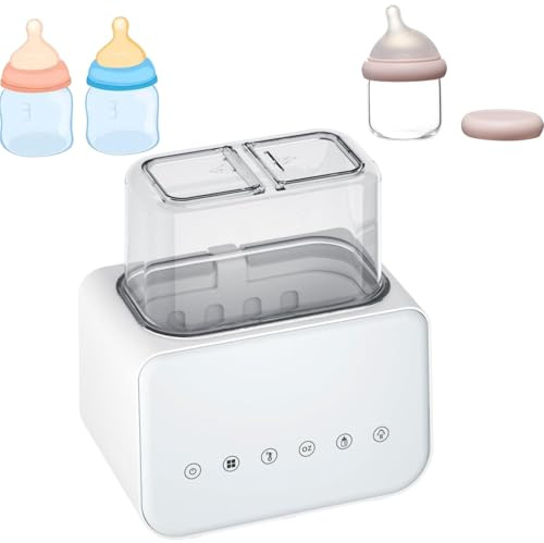 Buithafu Babyflaschenwärmer 5-in-1 – Doppelte Flaschenkapazität, Memory-Funktion, Sterilisator – Präzise Temperaturregelung für PP/Glass/Silikon – Ideal für Zwillinge & Geschwister