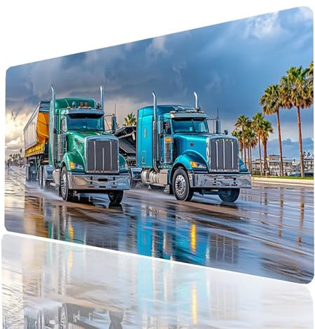 Truck Mouse mat Car Gaming Mouse Pad Large 90x40x0.3CM Stitched Edges Washable, Desk Mat Non-Slip Rubber Base, Mousepad Improves Speed Precision for Gaming Laptop PC Wireless Keyboard Model-07535