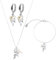 Brautschmuckset mit Perle silber - 925er Silber - handgefertigtes Schmuckset Hochzeit mit Blättern - Hochwertiger, veganer Brautschmuck - wasserfestes Braut Schmuckset