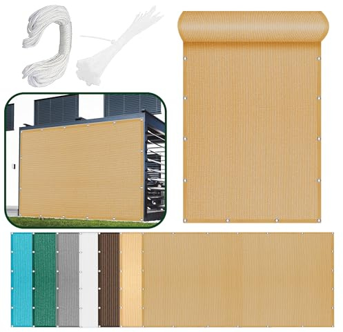 Tenda da Sole per Esterno a Caduta 200 x 250 cm 98% Protection Contre Les Rayons UV Rete Parasole Protezione Solare e Uv, Antistrappo per Giardino e Terrazza, Piscina, Giallo sabbia
