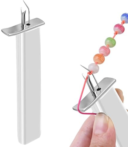 Whispern Cloud Bead Knotting Tool, White ABS Plastic & Alloy String Knotter for Jewelry Making, Professional Beading Tool for Pearls Bracelets Necklaces DIY Crafts