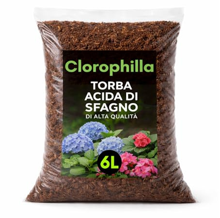 Torba Acida di Sfagno – Terriccio Naturale per Piante Acidofile e da Vaso – Substrato per Giardinaggio – Consentita in Agricoltura Biologica (6 Litri)