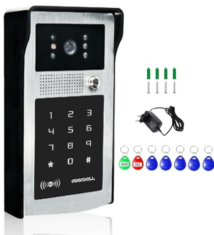 NONDK de Timbre con Video Inteligente Tuya Wifi 1080P, Videoportero Inalámbrico, Cámara Exterior con Wifi, Tarjeta RFID y Enchufe Europeo. EU Plug