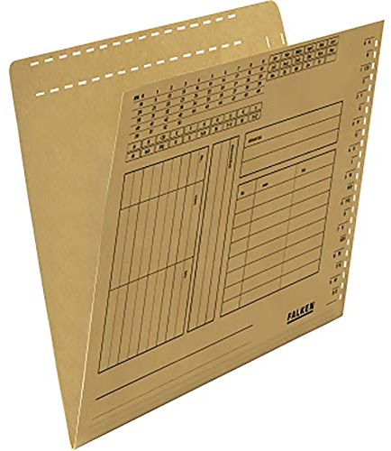 Einstellmappe mit Schlitzstanzung Falken braun, Kraftkarton, 230 g/qm