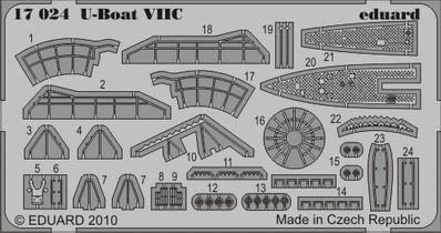 Eduard Photoetch 1:350 – U-Boot VIIC (Revell) – EDP17024