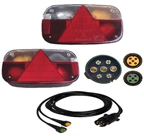 Aspöck Multipoint 3 Set Lampen rechts + Links und Kabel 5 Meter 7polig