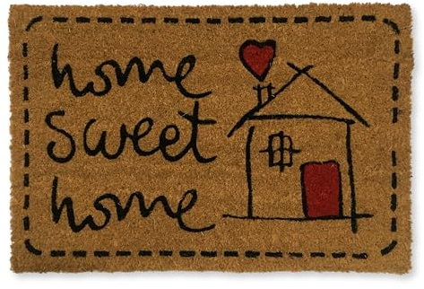 Koko Doormats Fussmatte aussen - Türmatte außen kokosmatte mit antirutsch PVC - Fußmatte lustig Home Sweet Home Design - Outdoor Doormat - Größe: 60 x 40 x 1.5 cm.