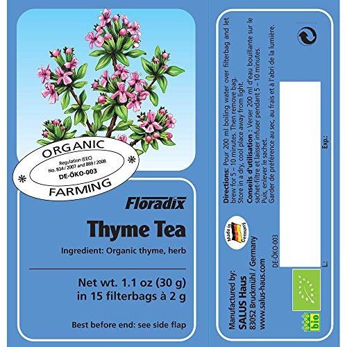 Salus Haus (Uk) Thyme Tea - R 15bags (3 pack)