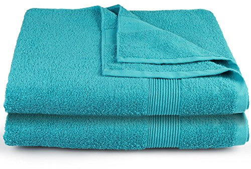 CelinaTex Bari Saunatuch Doppelpack 80 x 200 cm türkis Baumwolle Frottee Handtuch Badetuch Saunahandtuch