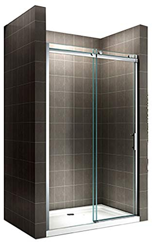 i-flair Duschtür VIOLA mit Schiebetür 110x200 cm, Höhe: 200 cm Duschabtrennung mit Rollsystem aus 8mm durchsichtigem Nano ESG Sicherheitsglas - LINKS UND RECHTS MONTIERBAR! – DK06