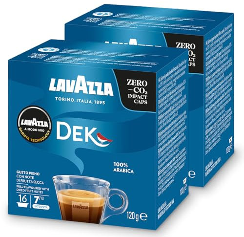 Lavazza A Modo Mio Cremosamente Dek, paquete de 2, 2 x 16 Cápsulas