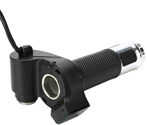 Bike Throttle Grip LCD Screen Twist Throttle Accelerator Handle Grips with Cable and Key Knock for Electric Bicycle Scooter(Silver)