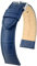 HIRSCH Uhren-Armband Duke L - Uhr-Band aus italienischem Kalbs-Leder mit Alligator-Prägung - Blau - 22 mm