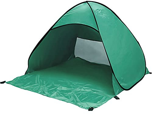 HSGAV Tentes Instantanées, Abris de Plage Légers pour 2-3 Personnes Tente de Plage Escamotable Automatique Pliable Tente de Plage Coupe-Vent Imperméable pour Plage, Pêche, Pique-Nique,Dark Green