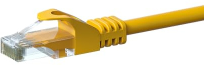 Danicom CAT 6 Netzwerkkabel U/UTP - 20 m - Gelb - CCA | POE, Ethernet, LAN, Patchkabel, Datenkabel, RJ45 - für Serverschränke, Switches, Router, Modems!