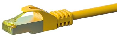 Danicom RJ45 Netzwerkkabel S/FTP (PiMF) - CAT 7 Rohkabel - Gelb - 20m | POE, Ethernet, LAN, Patchkabel, Datenkabel, RJ45 - für Serverschränke, Switches, Router, Modems!
