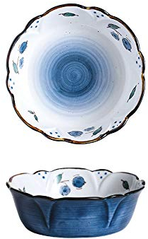 SMSOM Salad Soup Ramen Bowl-4 Pack, Large Stackable Round Fine Porcelain Cereal Pasta Serving Bowl Sets, Large Capacity Microwavable Ceramic Bowls - Heat and Cold Resistant Porcelain
