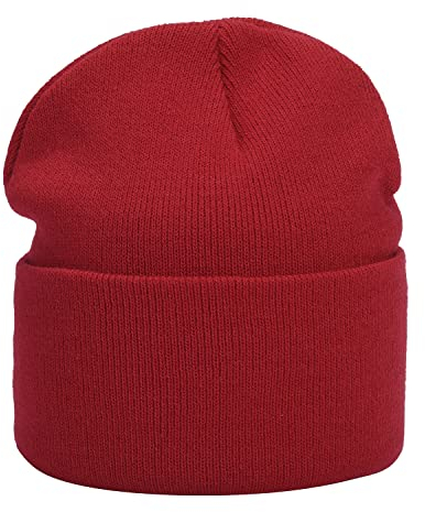 MASADA Damen und Herren Beanie Winter-Mütze - Rot