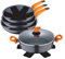 SAN IGNACIO Lava | Batería de Cocina de 5 Piezas y Protectores | Juego de Cocina con 3 Sartenes de 20, 24 y 28cm de Diámetro y 1 Cacerola de 28cm con Tapa | Antiadherentes | Para Todo Tipo de Cocinas