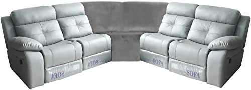 Sofa Covers Corner Sofa Covers, 7-Piece Sectional Couch Cover Corner Sofa Slipcover, L Shape Sectional Recliner Sofa Covers, Thick Plush Velvet Furniture Protector Cover (Grey,Corner Piece)