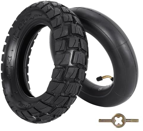 WATODAY 80/65-6 Reifen mit Schlauch, 10 x 3,0 aufblasbarer Off-Road-Reifen für Elektroroller, pneumatisches E-Bike, 255 x 80 Reifen, kompatibel mit 36V, 48V, 400W, 500W, 800W Nabenmotor, Mijia M365