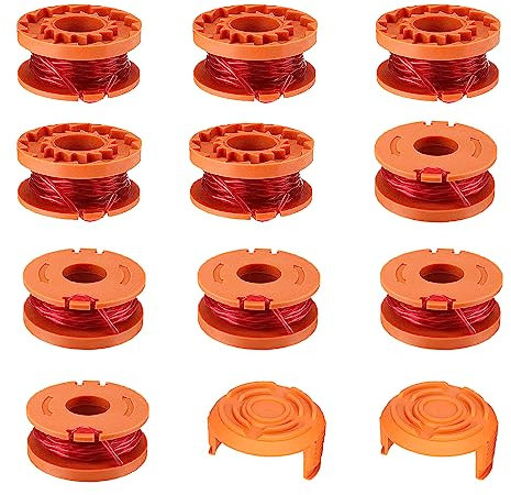Viilich Bobina di ricambio per decespugliatore Worx da 20 V, bobina di ricambio con Worx WA0010 WA0004 WA0004.1, bobina di filo di ricambio per tagliaerba WG156, WG157, WG160/160.1/160.2 (10 bobine +